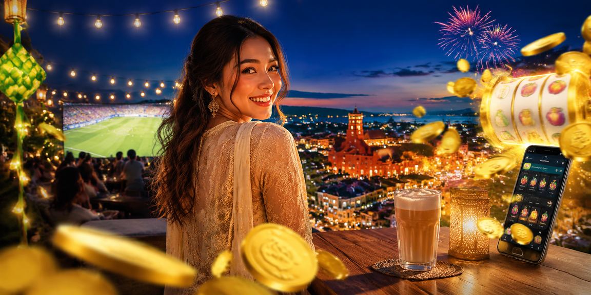 Suasana permainan slot dan kasino sempena Hari Raya di Melaka dengan promosi menarik